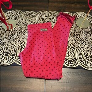 Matilda Jane Christmas Holiday Muted Red Polka Dot Leggings